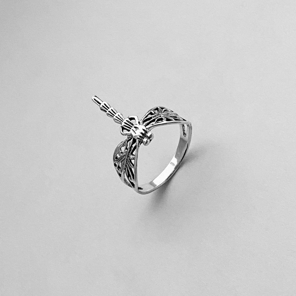 Sterling Silver Thin Dragonfly Ring, Boho Ring - image 8